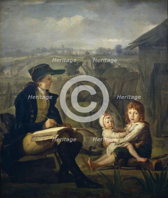Werther drawing children, 1796. Artist: Quadal, Martin Ferdinand (1736-1808)