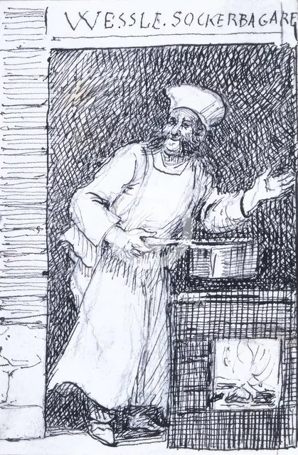 "Wessle, sugar baker". Vaxholm, 1874. Creator: Fritz von Dardel.