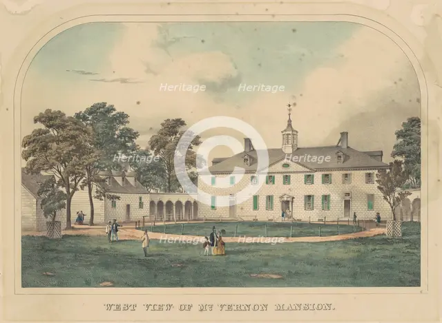 West View of Mount Vernon Mansion, c. 1860. Creator: Unknown.