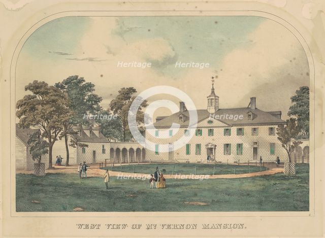 West View of Mount Vernon Mansion, c. 1860. Creator: Unknown.