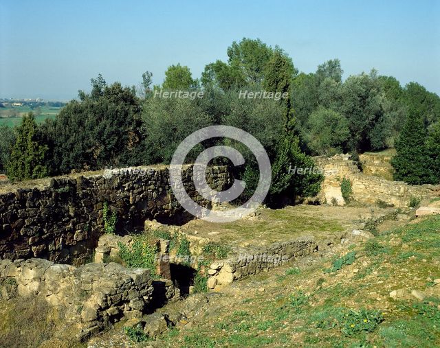 West Wall, area of Camp Gran Sagrera, El Puig de Sant Andreu, Ullastret, Catalonia, Spain, (1999). Creator: LTL.