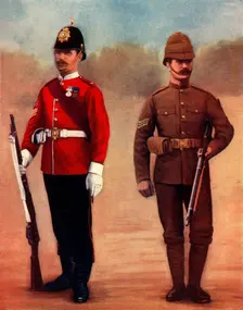 West Yorkshire Regiment (Colour-Sergeant) and Yorkshire Regiment (Sergeant) 1900. Creator: Gregory & Co