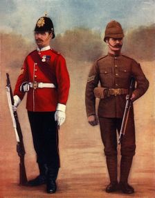 West Yorkshire Regiment (Colour-Sergeant) and Yorkshire Regiment (Sergeant) 1900. Creator: Gregory & Co