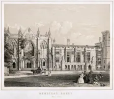 West aspect of Newstead Abbey, Nottinghamshire, c1860. Creator: Waterlow & Sons