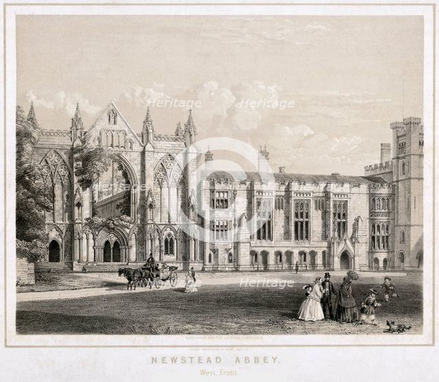 West aspect of Newstead Abbey, Nottinghamshire, c1860. Creator: Waterlow & Sons.