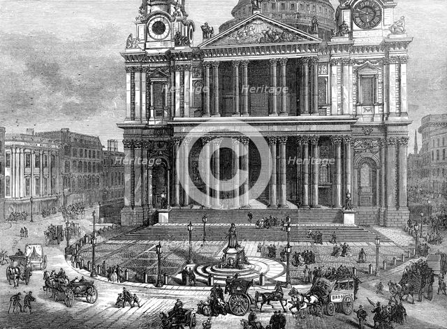 West Area of St. Paul's-Churchyard, as newly arranged, 1874. Creator: Unknown.