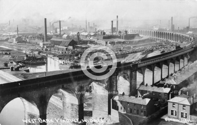 West Bank Viaduct, Widnes, Cheshire, c1920. Artist: HDE Rokeby