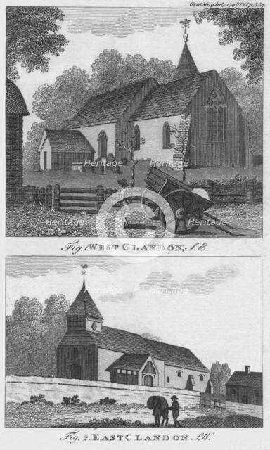 West Clandon and East Clandon, 1798. Creator: Unknown.