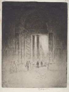 West Door, St. Paul's, 1903. Creator: Joseph Pennell