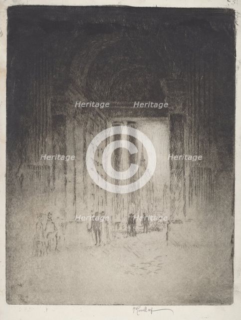 West Door, St. Paul's, 1903. Creator: Joseph Pennell.