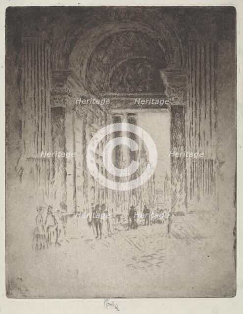 West Door, St. Paul's, 1903. Creator: Joseph Pennell.