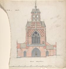 West Elevation of an Unidentified Church, 19th century. Creator: William Butterfield