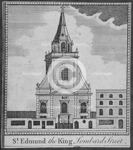 West end of the Church of St Edmund the King, City of London, 1750. Artist: Anon