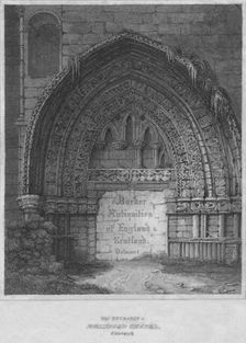 West Entrance to Holyrood Chapel, Edinburgh 1814. Artist: John Greig