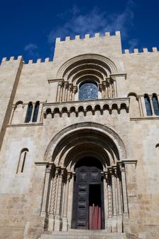 West facade of the Old Cathedral of Coimbra, Portugal, 2009. Creator: Samuel Magal