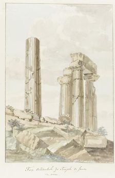 West Facade of the Temple of Juno Lucina, 1778. Creator: Louis Ducros