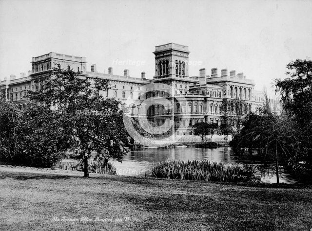 West front of the Foreign Office, Whitehall, London, after 1873. Creator: Unknown.
