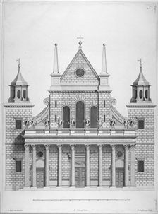 West front of the old St Paul's Cathedral, 1630s (1714). Artist: Hendrick Hulsbergh