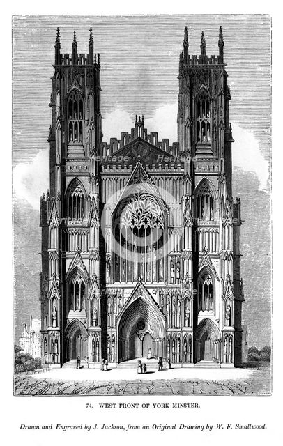 West front of York Minster, c1820-1830 (1843). Artist: J Jackson
