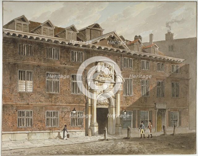 West front of Blackwell Hall, King Street, City of London, 1811.                                     Artist: George Shepherd