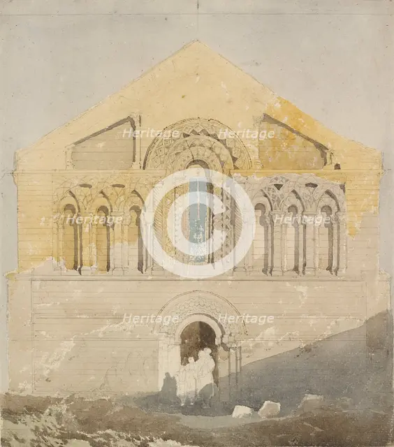 West Front of Castle Rising Church, Norfolk, early 19th century. Artist: John Sell Cotman.