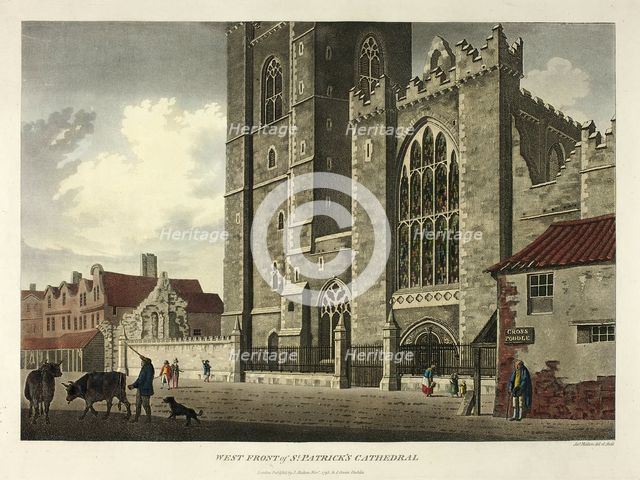 West Front of St. Patrick's Cathedral, published November 1793. Creator: James Malton.