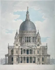 West front of St Paul's Cathedral, City of London, 1780. Artist: Thomas Malton II