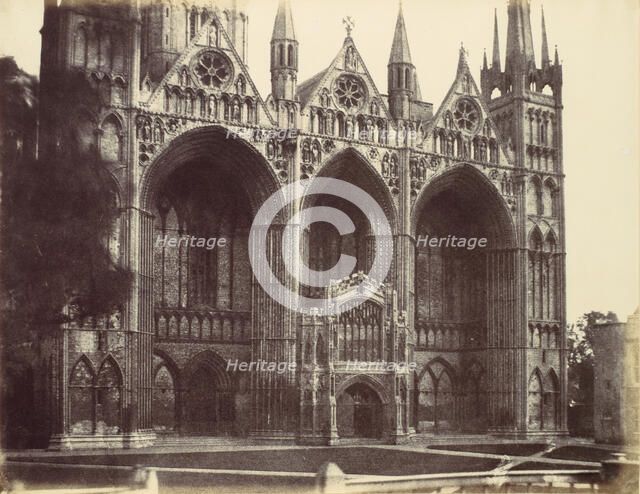 West Front - Peterboro, 1856. Creator: Alfred Capel-Cure.