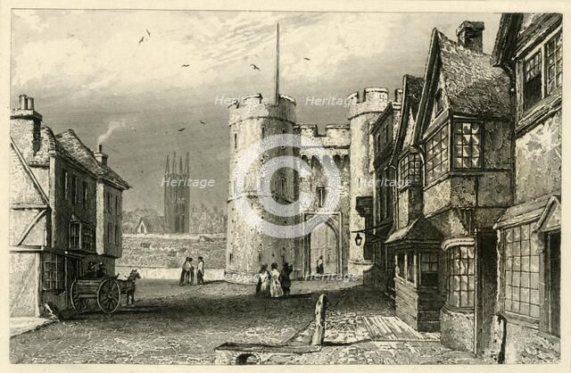 'West Gate, Canterbury, Kent', c1845.  Creator: Unknown.