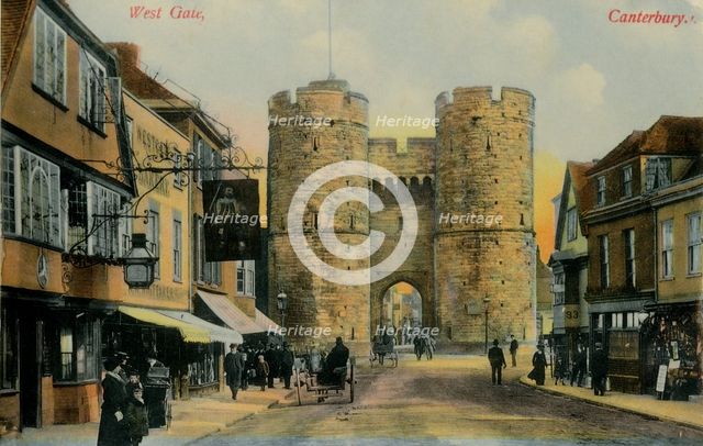 'West Gate, Canterbury', late 19th-early 20th century.  Creator: Unknown.