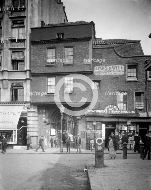West Gateway leading to the Church of St Bartholomew the Great, West Smithfield, London, 1915. Artist: Unknown