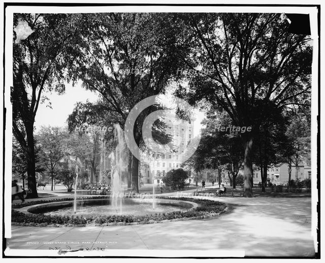 West Grand Circus Park, Detroit, Mich., between 1900 and 1910. Creator: Unknown.