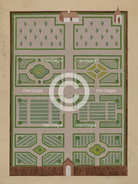 West India Company's Garden, c. 1936. Creator: Helen Miller.