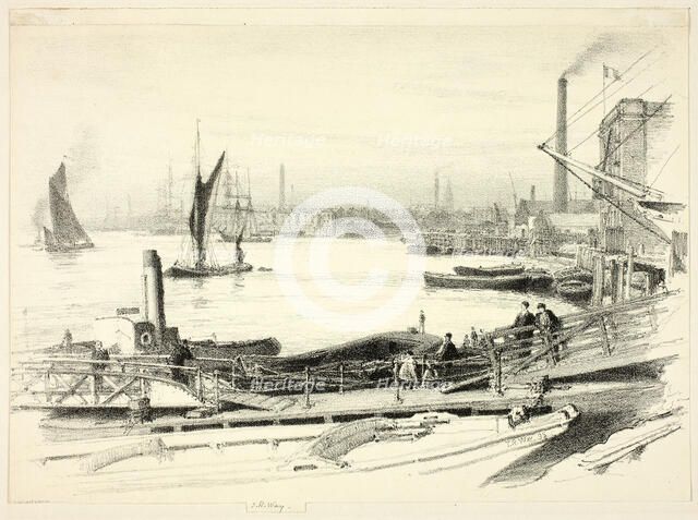 West India Dock, 1895. Creator: Thomas Robert Way.
