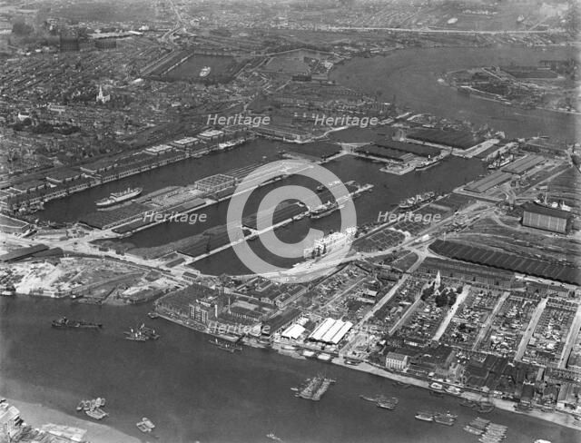 West India Docks, London, 1935. Artist: Aeropictorial Ltd.