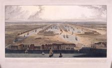 West India Docks, Poplar, London, 1802. Artist: William Daniell