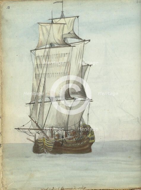 West Indiaman, 1779-1787. Creator: Jan Brandes.