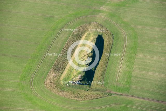 West Kennet Long Barrow, a Neolithic chambered burial mound, Wiltshire, 2019. Creator: Damian Grady.