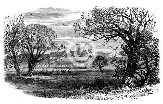 West Newton, from the deer park, Sandringham, 1871. Creator: Unknown.