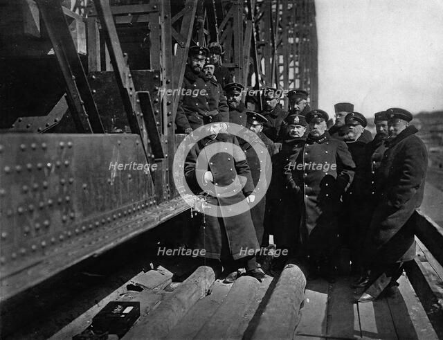 West-Siberian Railroad. Bridge Across the Ob River. Examination of a Sag Using..., 1892-1896. Creator: Unknown.