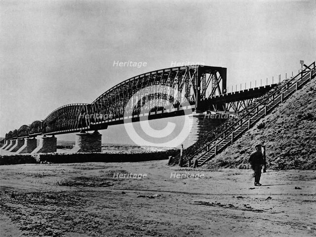 West Siberian Railroad. Bridge Over the Ob River. 360 Sazhens (0.5 Mile) Long. Main View, 1892-1896 Creator: Unknown.