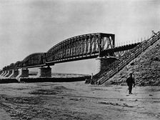 West Siberian Railroad. Bridge Over the Ob River. 360 Sazhens (0.5 Mile) Long. Main View, 1892-1896 Creator: Unknown