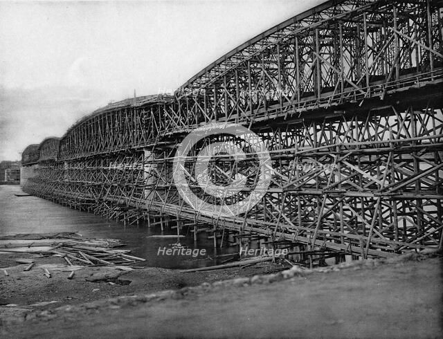 West Siberian Railroad. Building the Bridge Over the Ob River, 1892-1896. Creator: Unknown.