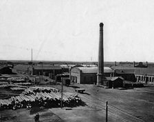 West-Siberian Railroad. Main Workshop of the Omsk Station. General View, 1892-1896 Creator: Unknown