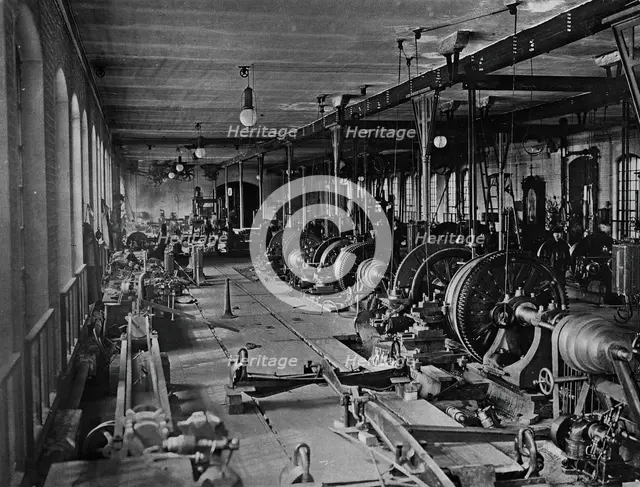 West-Siberian Railroad. Main Workshop of the Omsk Station. The Turning Shop, 1892-96. Creator: Unknown.