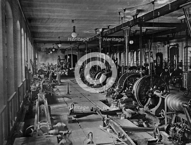 West-Siberian Railroad. Main Workshop of the Omsk Station. The Turning Shop, 1892-96. Creator: Unknown.