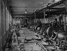 West-Siberian Railroad. Main Workshop of the Omsk Station. The Turning Shop, 1892-96. Creator: Unknown
