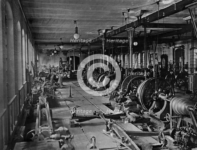 West-Siberian Railroad. Main Workshop of the Omsk Station. The Turning Shop, 1892-96. Creator: Unknown.