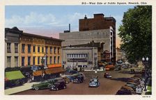 West side of Public Square, Newark, Ohio, USA, 1940