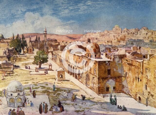 'West Side of Temple Area from  Barracks Near the Site of the Tower of Antonia', 1902. Creator: John Fulleylove.